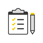 list in the book and pen icon